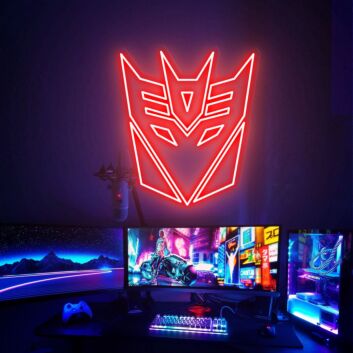 Decepticon Logo LED-Neonschild für Gaming Zimmer