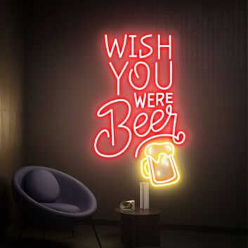 WISH YOU WERE BEER LED-Neonschild für Bar Club