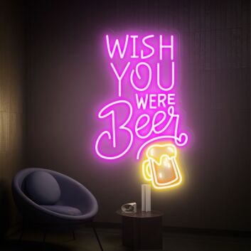 WISH YOU WERE BEER LED-Neonschild für Bar Club