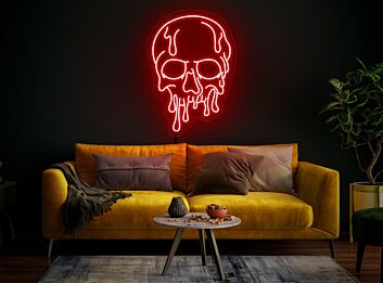 Schmelzender Totenkopf LED-Neonschild für Bar und Gaming Raum