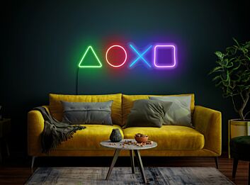 Spielcontroller Tasten Symbole LED-Neonschild für Gamingzimmer Wohnzimmer