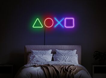 Spielcontroller Tasten Symbole LED-Neonschild für Gamingzimmer Wohnzimmer