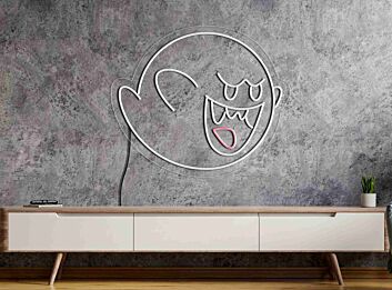 Brighten Your Space in Style: Perfect for Home, Office, Bars, and Anime Theme Parties - Ghost Neon Sign Ghost Light Up Decor Wall Art Anime Neon Sign.