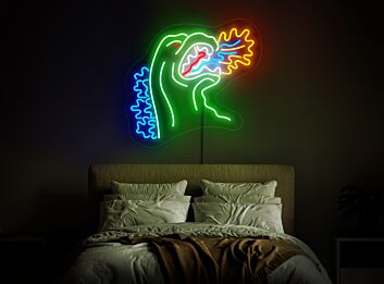 Feuer speiendes Monster LED-Neonschild für Schlafzimmer oder Wohnzimmer