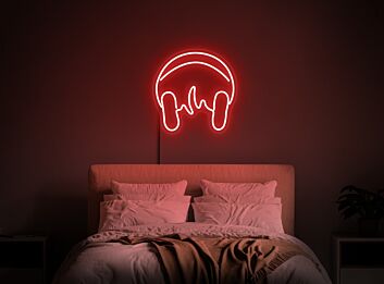 Schmelzende Kopfhörer als LED-Neonschild