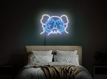 Totenkopf mit bedeckten Augen LED-Neonschild Schlafzimmer Wohnzimmer