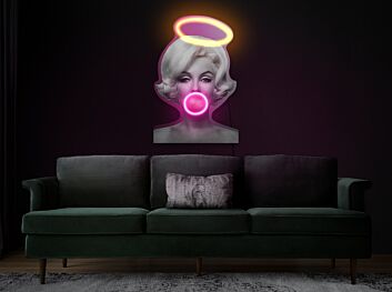 Büste mit Heiligenschein LED-Neonschild mit UV-Druck für Wohnzimmer und Kunstdekor