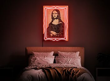 Bring the iconic smile to your space: Mona Lisa wall sign Neon art print Pop art LED UV neon sign - Perfect for cafes, art studios, and eclectic home decor.