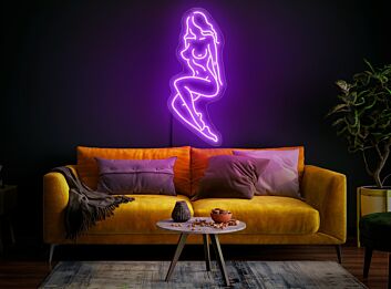 Sitzende Frau Silhouette LED-Neonschild Wohnzimmer Lounge