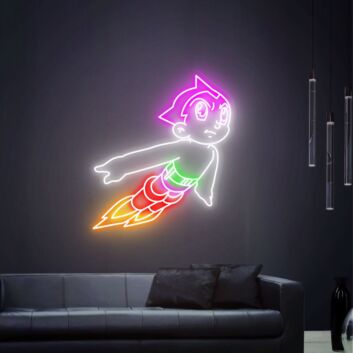 fliegender Roboterjunge LED-Neonschild Wohnzimmer Gamingzimmer