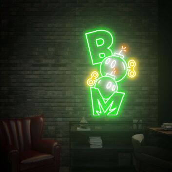 BOOM LED-Neonschild für Gamingzimmer und Bar