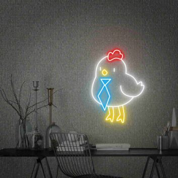 Huhn mit Krawatte LED-Neonschild Wohnzimmer Kinderzimmer