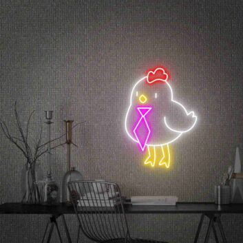 Huhn mit Krawatte LED-Neonschild Wohnzimmer Kinderzimmer