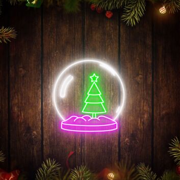 Weihnachtsbaum in Schneekugel LED-Neonschild Wohnzimmer Weihnachtsdekoration