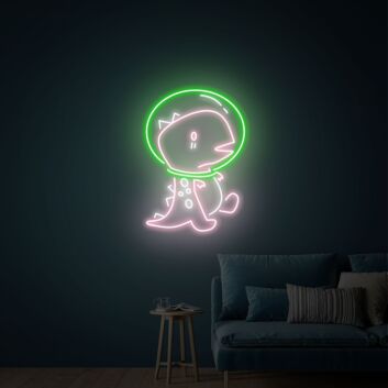 Astronaut Dinosaur LED-Neonschild für Wohnzimmer und Kinderzimmer