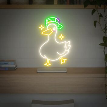 Ente mit Basecap LED-Neonschild Wohnzimmer Kinderzimmer