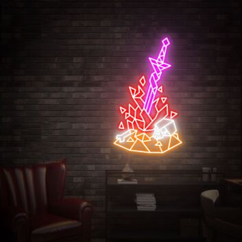 Schwert im Kristall LED-Neonschild Gamingzimmer