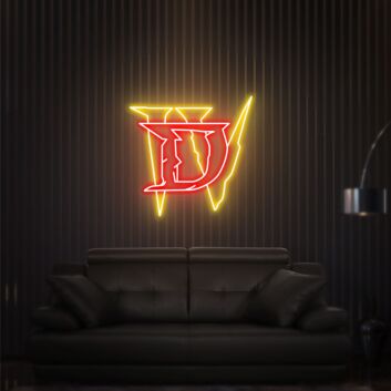 LED Neonschild DV im modernen Gaming Design