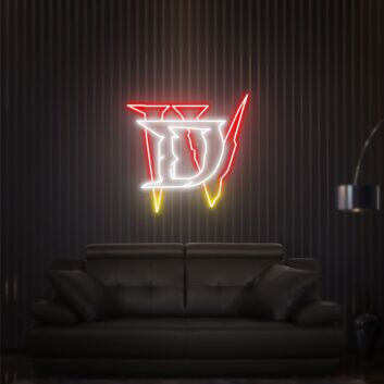 LED Neonschild DV im modernen Gaming Design