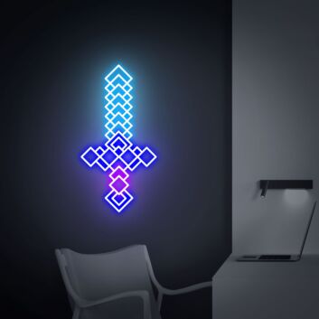 Enhance your gaming sanctuary and elevate special events with the Diamond Sword Led Neon Sign Gaming Room Decor - perfect for home use, offices, bars, and geek-themed weddings.