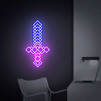 Pixel Schwert LED-Neonschild Gaming Zimmer