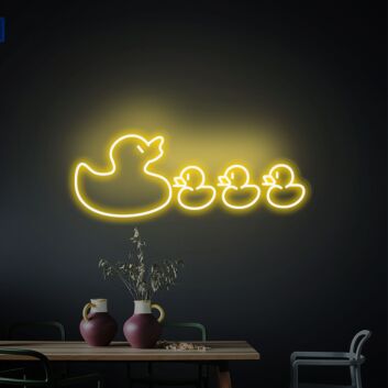 Entenfamilie LED-Neonschild Wohnzimmer Kinderzimmer