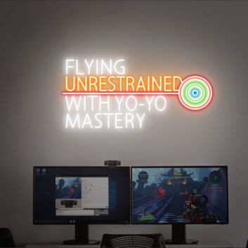 FLYING UNRESTRAINED WITH YO-YO MASTERY LED-Neonschild für Gaming Wohnzimmer