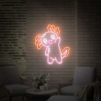 Brighten Your Space with Hello Axolotl LED Neon Sign: Perfect for Home Decor, Offices, Stores, and Unique Birthday Gifts