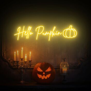 Hello Pumpkin LED-Neonschild für Halloween Wohnzimmer