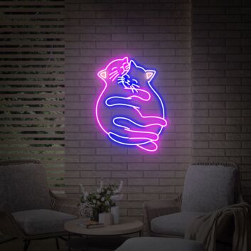 umarmende Katzen LED-Neonschild Wohnzimmer Schlafzimmer
