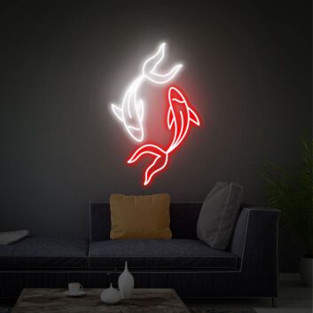 Koi Fische LED-Neonschild Wohnzimmer Büro