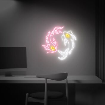 Brighten Your Space: Japanese Fish Neon Art Koi Lover Gift Wall Decor Led Neon Signs Perfect for Home, Office, and Trendy Bars.
