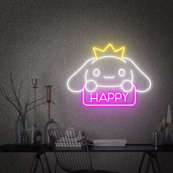Cartoon-Hase mit Krone LED Neonschild für Wohnzimmer und Kinderzimmer