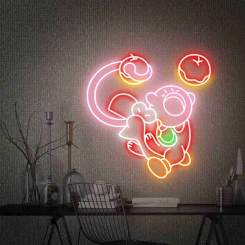 Affe mit Bananen LED-Neonschild Wohnzimmer Kinderzimmer