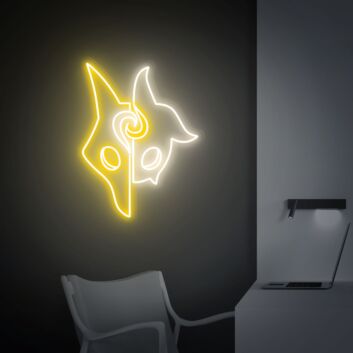 Maskenmotiv mit zwei Gesichtern LED-Neonschild Gamingzimmer Wohnzimmer