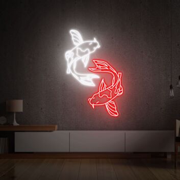 Koi Fische LED-Neonschild Wohnzimmer Büro