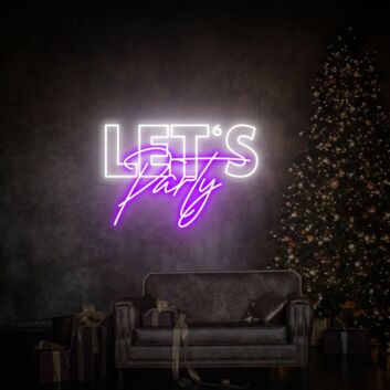 LET&#039;S Party LED-Neonschild Wohnzimmer Feier