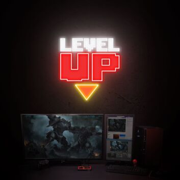 LEVEL UP LED-Neonschild Gaming Zimmer