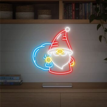 Weihnachtsmann mit Geschenksack LED-Neonschild Wohnzimmer Weihnachtsdekoration