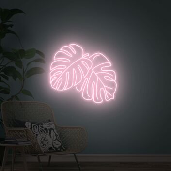 Monstera Blätter LED-Neonschild Wohnzimmer Dekoration