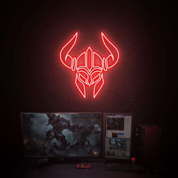 Wikingerhelm LED-Neonschild für Gaming Zimmer und Home Deko