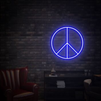 Brighten Your Space: Peace Symbol Led Neon Sign for Serene Home Decor, Office Vibes, and Chill Bar Atmospheres