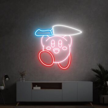 Videospielfigur mit Kochmesser LED-Neonschild für Gamingzimmer Wohnzimmer