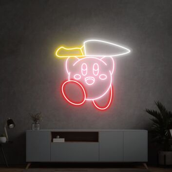 Videospielfigur mit Kochmesser LED-Neonschild für Gamingzimmer Wohnzimmer