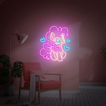 Brighten Your Child&#039;s Bedroom or Celebrate with Sparkle: Pinkie Pie Led Neon Sign My Little Pony Room Decor Gift Perfect for Parties and Themed Bedrooms.
