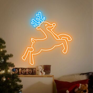 Weihnachtsrentier LED-Neonschild Wohnzimmer Weihnachtsdeko