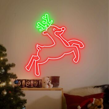 Weihnachtsrentier LED-Neonschild Wohnzimmer Weihnachtsdeko