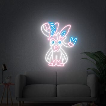 fantasiehaftes Tier mit Schleifen LED-Neonschild für Kinderzimmer Gamingraum