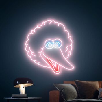 Vogelkopf mit Locken LED-Neonschild Wohnzimmer Kinderzimmer
