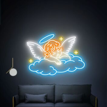 Engel auf Wolke LED-Neonschild Wohnzimmer Schlafzimmer